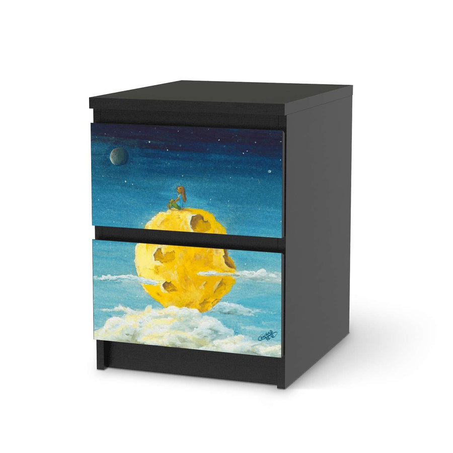 Möbelfolie Fernweh - IKEA Malm Kommode 2 Schubladen - schwarz