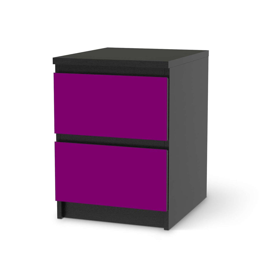 Möbelfolie Flieder Dark - IKEA Malm Kommode 2 Schubladen - schwarz