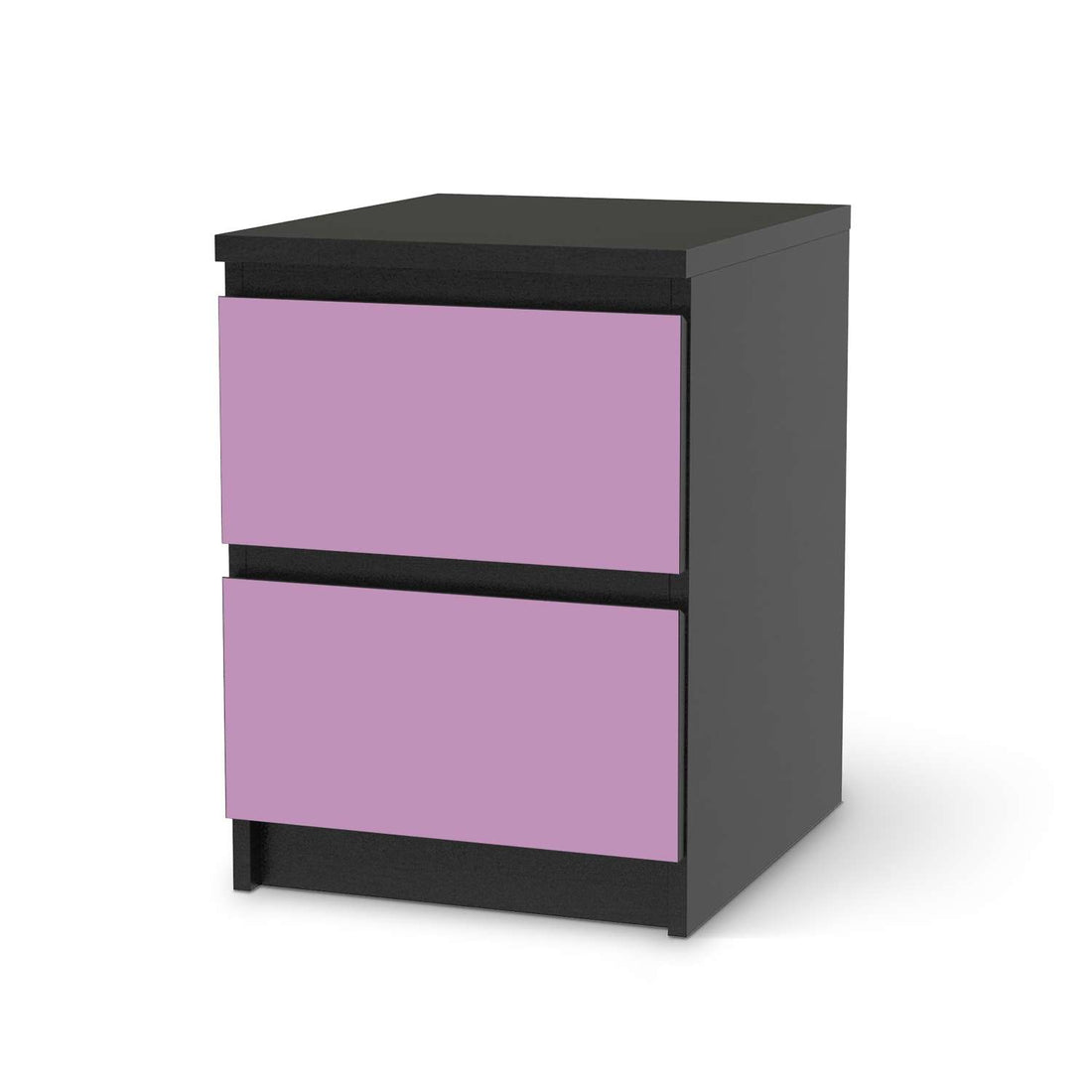 Möbelfolie Flieder Light - IKEA Malm Kommode 2 Schubladen - schwarz