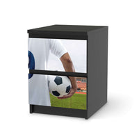 Möbelfolie Footballmania - IKEA Malm Kommode 2 Schubladen - schwarz