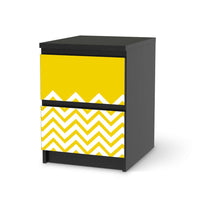Möbelfolie Gelbe Zacken - IKEA Malm Kommode 2 Schubladen - schwarz