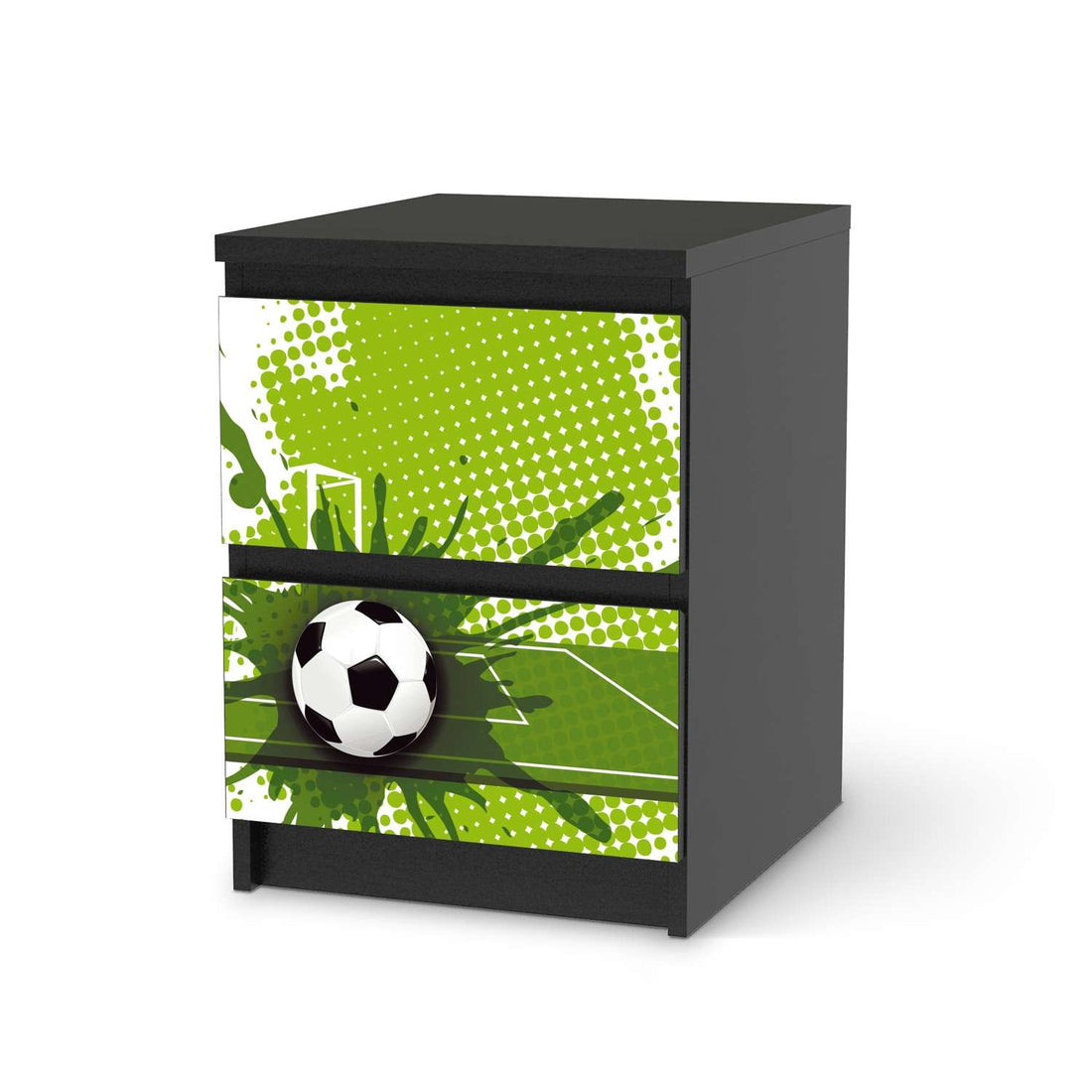 Möbelfolie Goal - IKEA Malm Kommode 2 Schubladen - schwarz