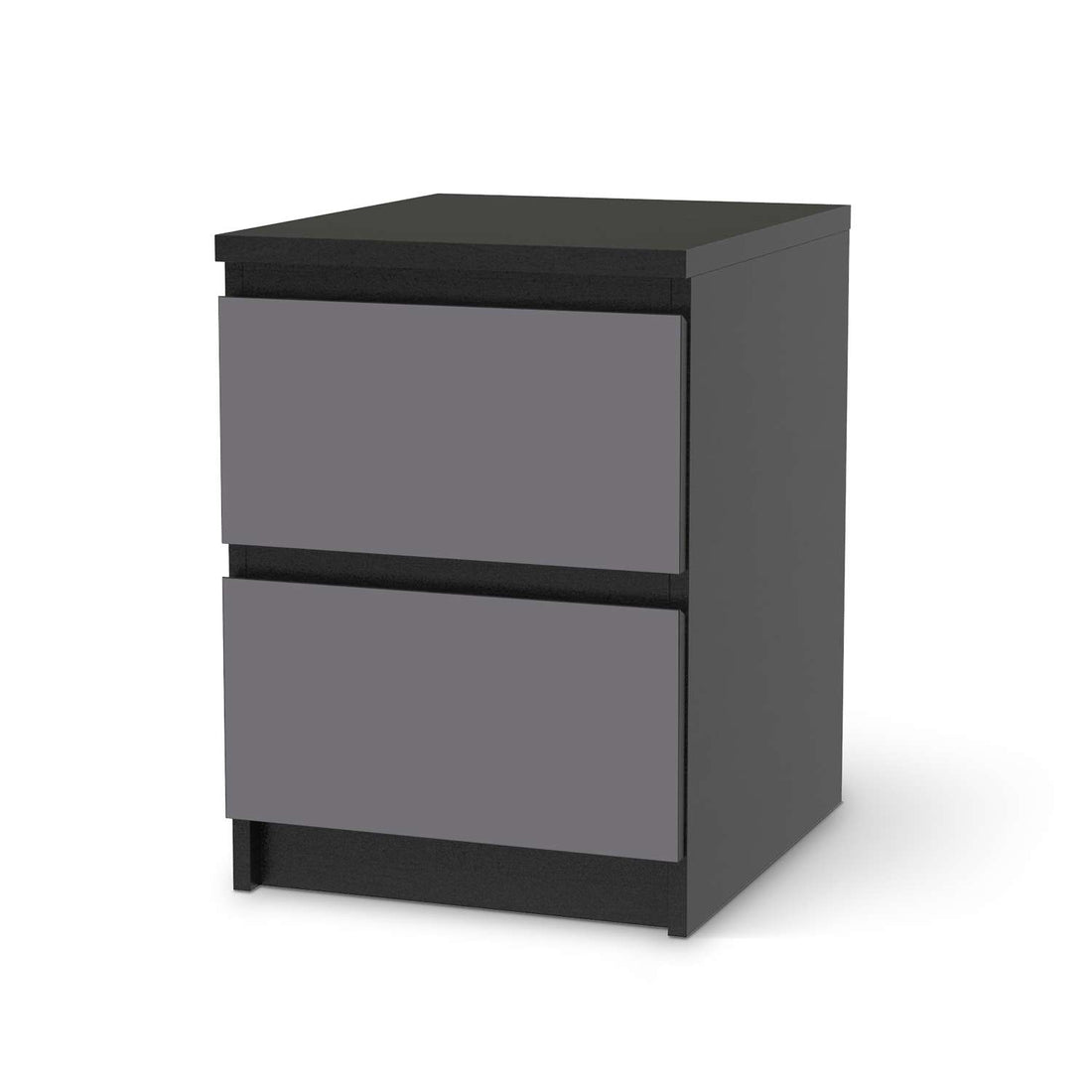 Möbelfolie Grau Light - IKEA Malm Kommode 2 Schubladen - schwarz