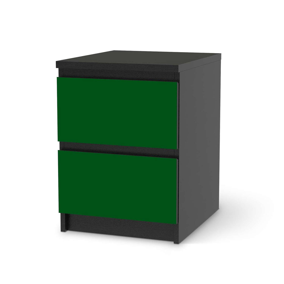 Möbelfolie Grün Dark - IKEA Malm Kommode 2 Schubladen - schwarz