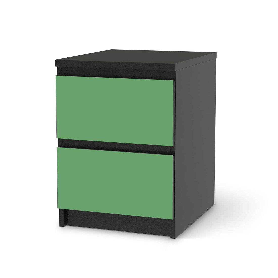 Möbelfolie Grün Light - IKEA Malm Kommode 2 Schubladen - schwarz