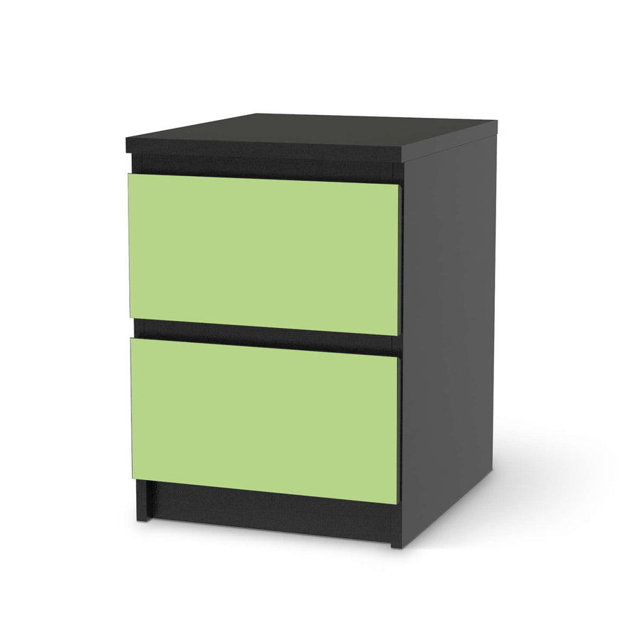 Möbelfolie Hellgrün Light - IKEA Malm Kommode 2 Schubladen - schwarz