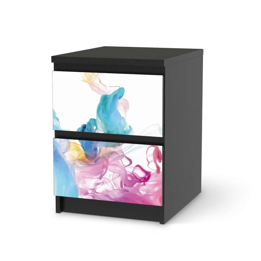 Möbelfolie Holi Dust - IKEA Malm Kommode 2 Schubladen - schwarz
