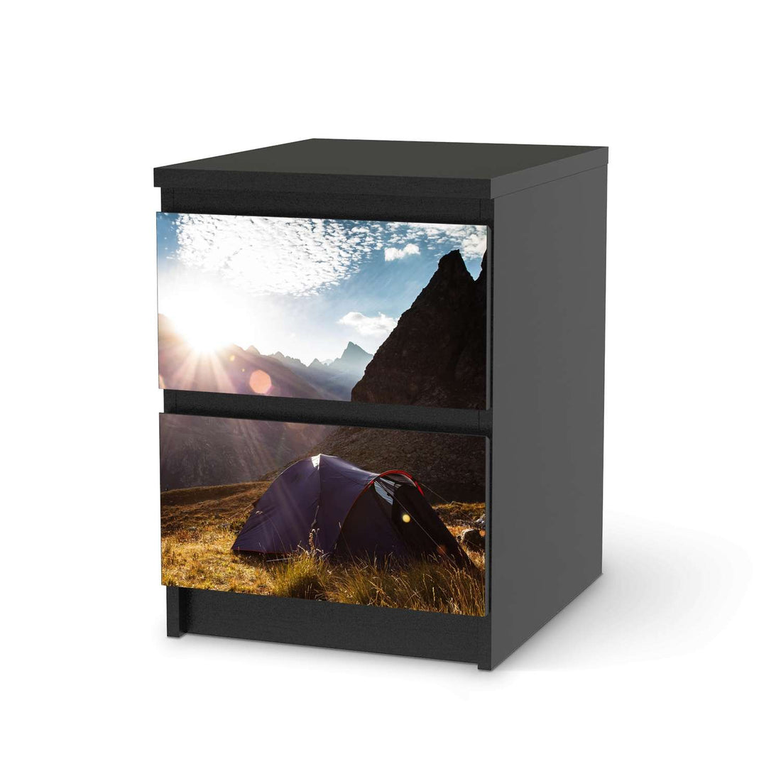 Möbelfolie Into the Wild - IKEA Malm Kommode 2 Schubladen - schwarz