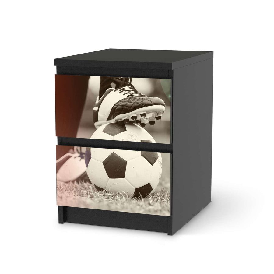 Möbelfolie Kick it - IKEA Malm Kommode 2 Schubladen - schwarz