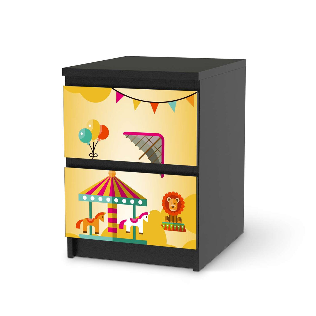 Möbelfolie Löwenstark - IKEA Malm Kommode 2 Schubladen - schwarz