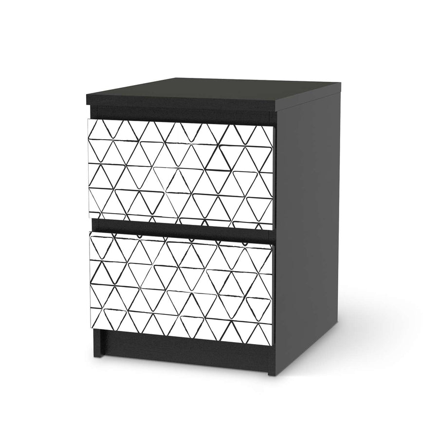 Möbelfolie Mediana - IKEA Malm Kommode 2 Schubladen - schwarz