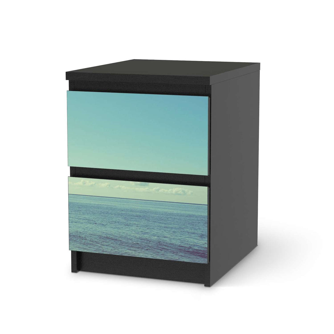 Möbelfolie Mehr Meer - IKEA Malm Kommode 2 Schubladen - schwarz