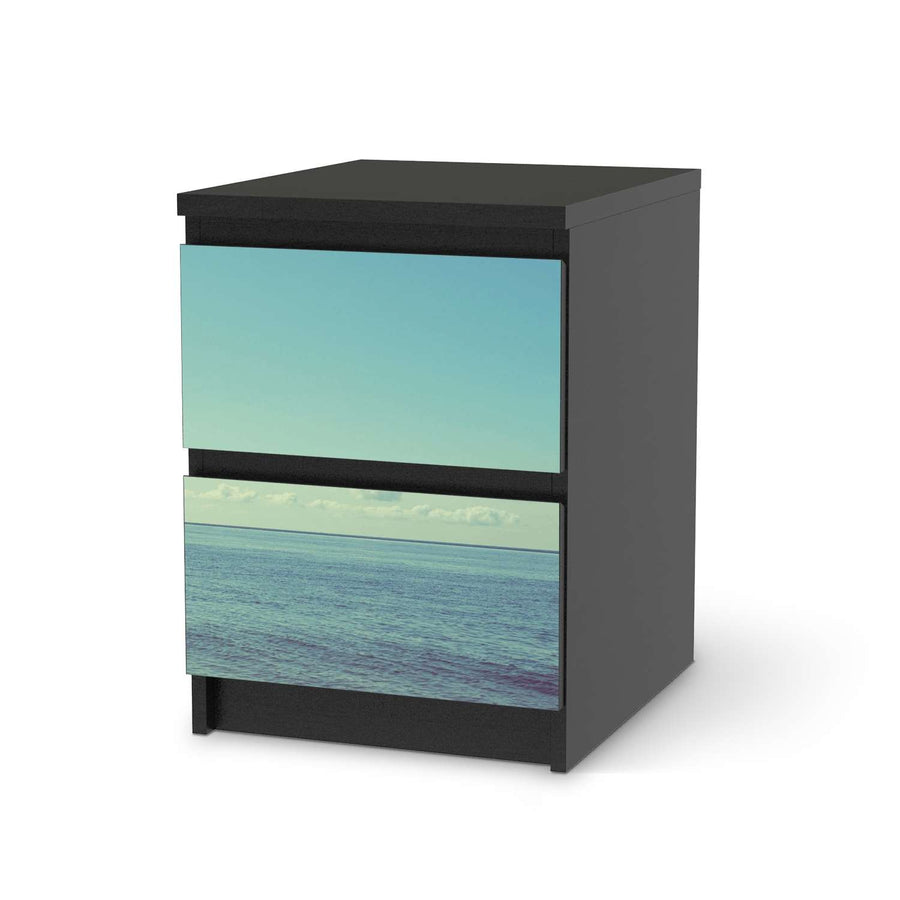 Möbelfolie Mehr Meer - IKEA Malm Kommode 2 Schubladen - schwarz