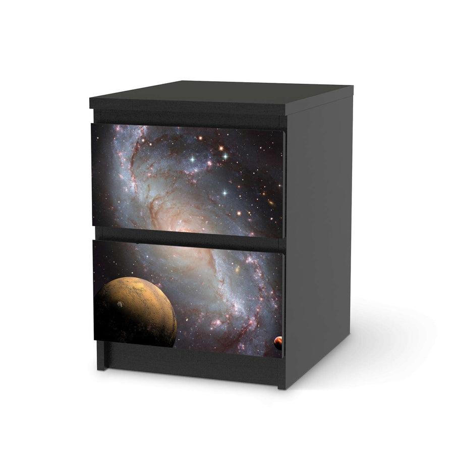 Möbelfolie Milky Way - IKEA Malm Kommode 2 Schubladen - schwarz