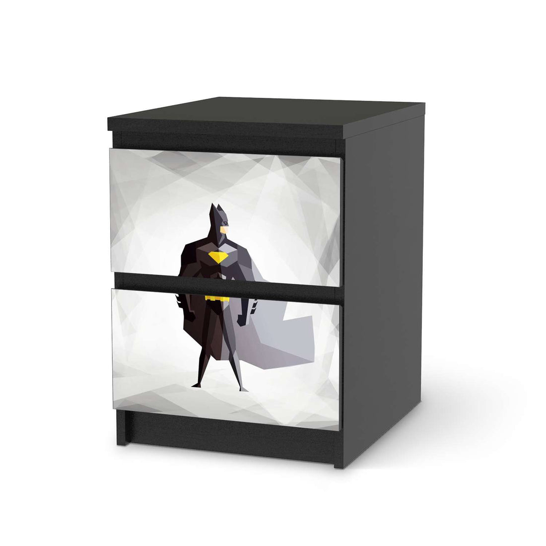 Möbelfolie Mr. Black - IKEA Malm Kommode 2 Schubladen - schwarz