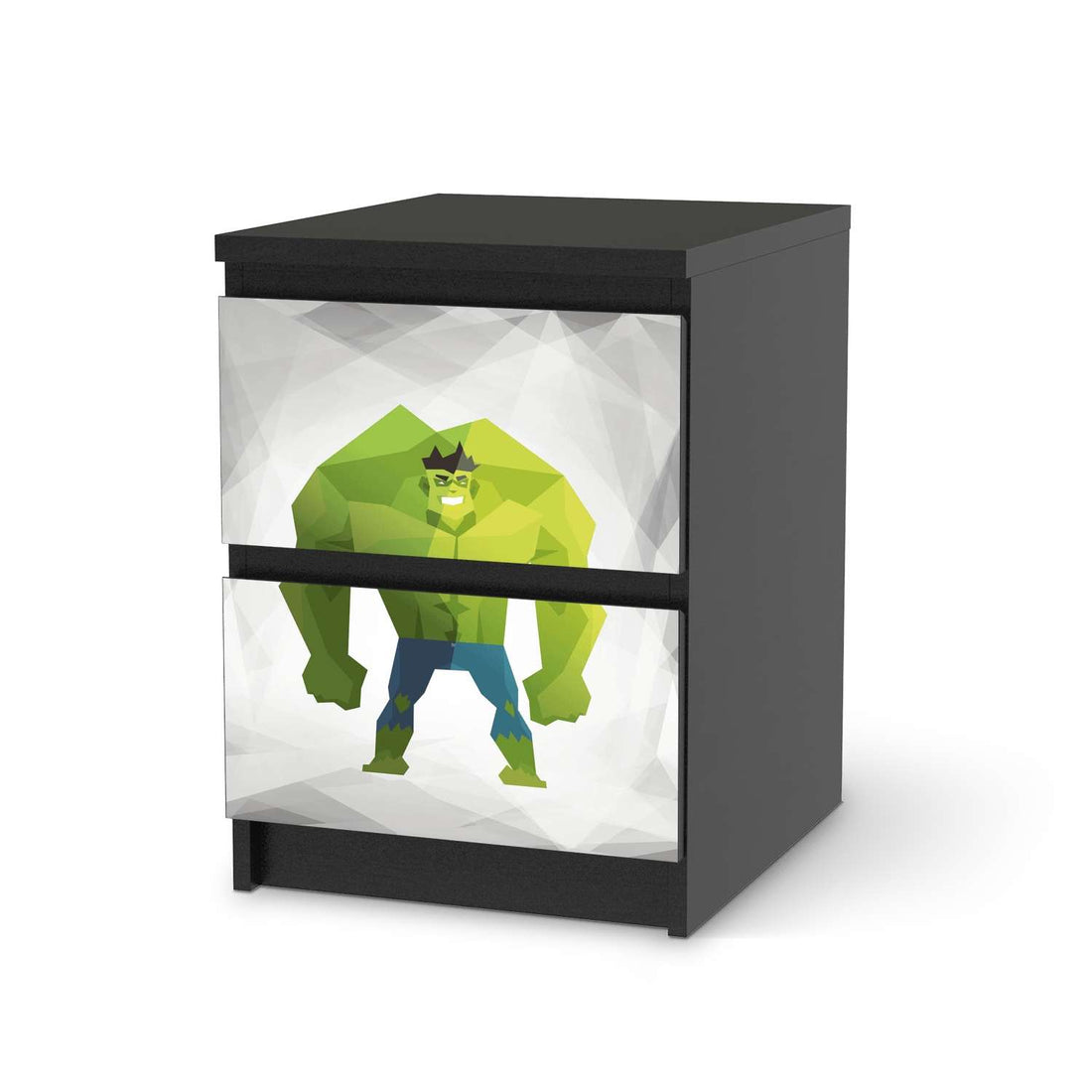 Möbelfolie Mr. Green - IKEA Malm Kommode 2 Schubladen - schwarz