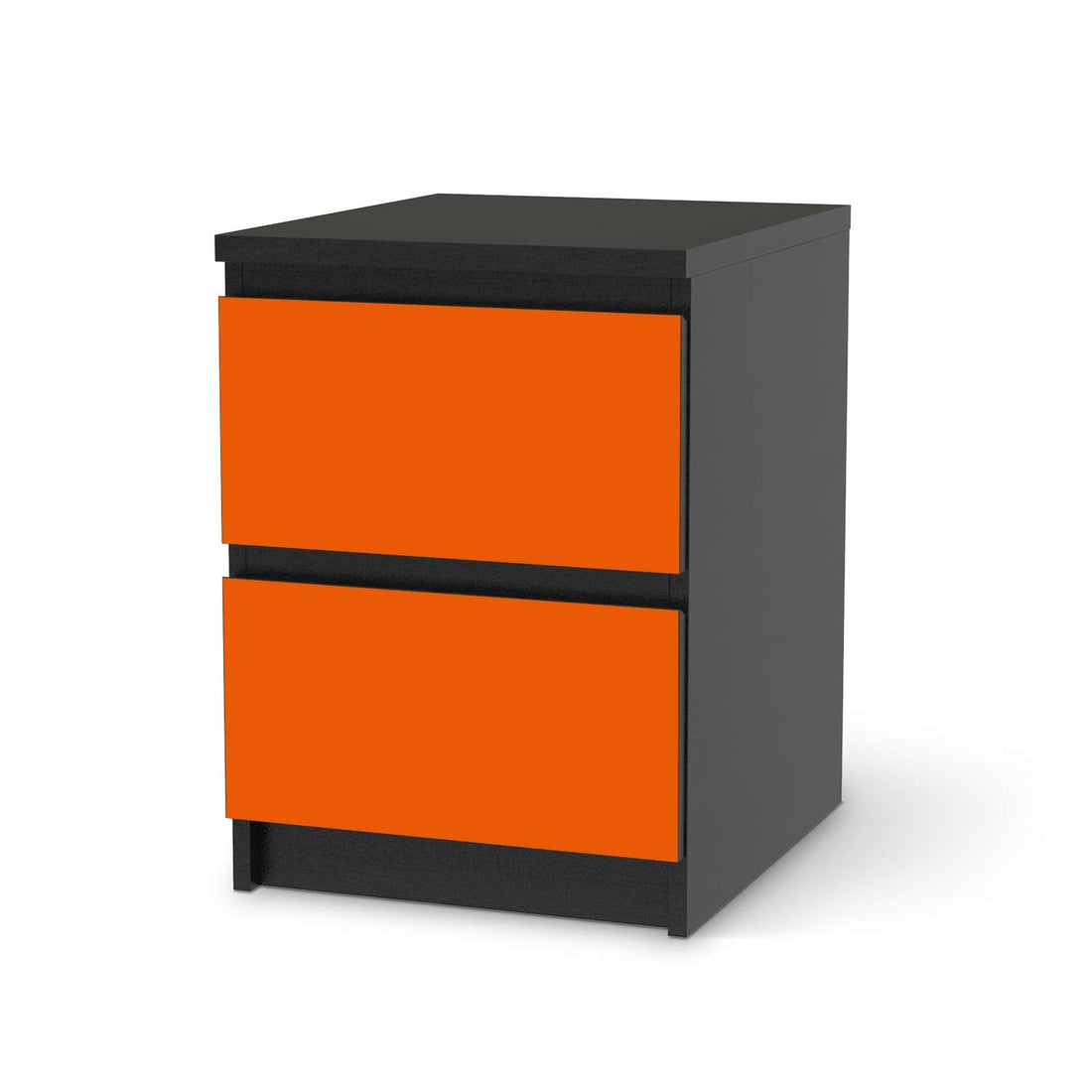Möbelfolie Orange Dark - IKEA Malm Kommode 2 Schubladen - schwarz