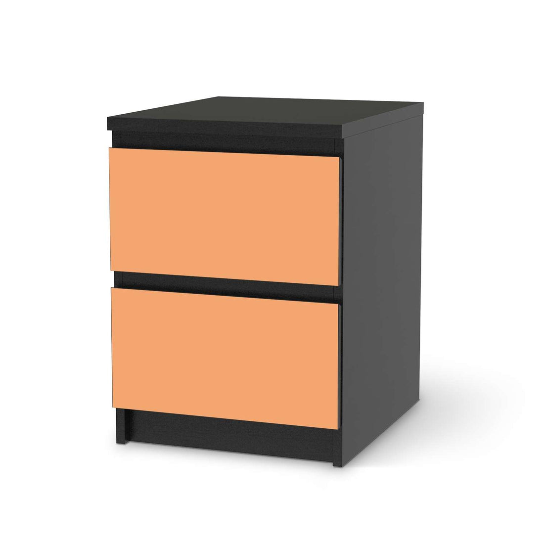 Möbelfolie Orange Light - IKEA Malm Kommode 2 Schubladen - schwarz
