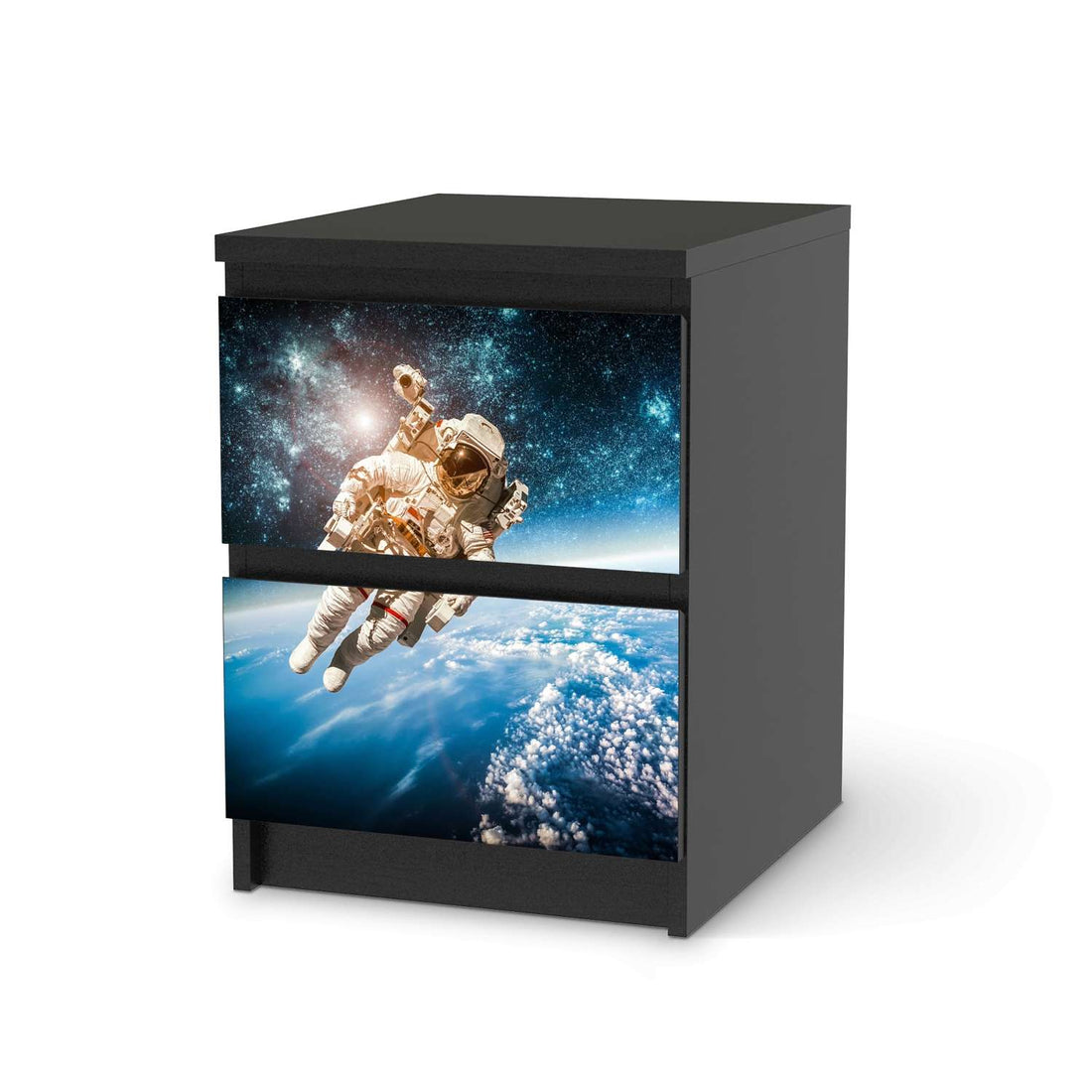 Möbelfolie Outer Space - IKEA Malm Kommode 2 Schubladen - schwarz