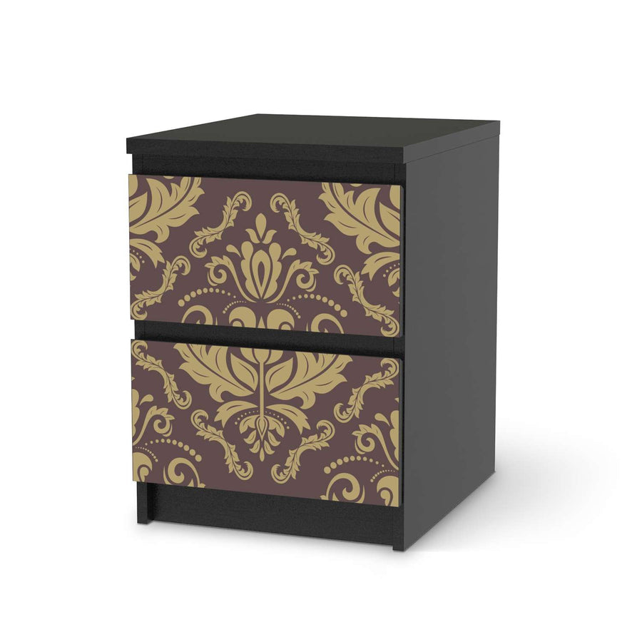 Möbelfolie Retro Revival - IKEA Malm Kommode 2 Schubladen - schwarz