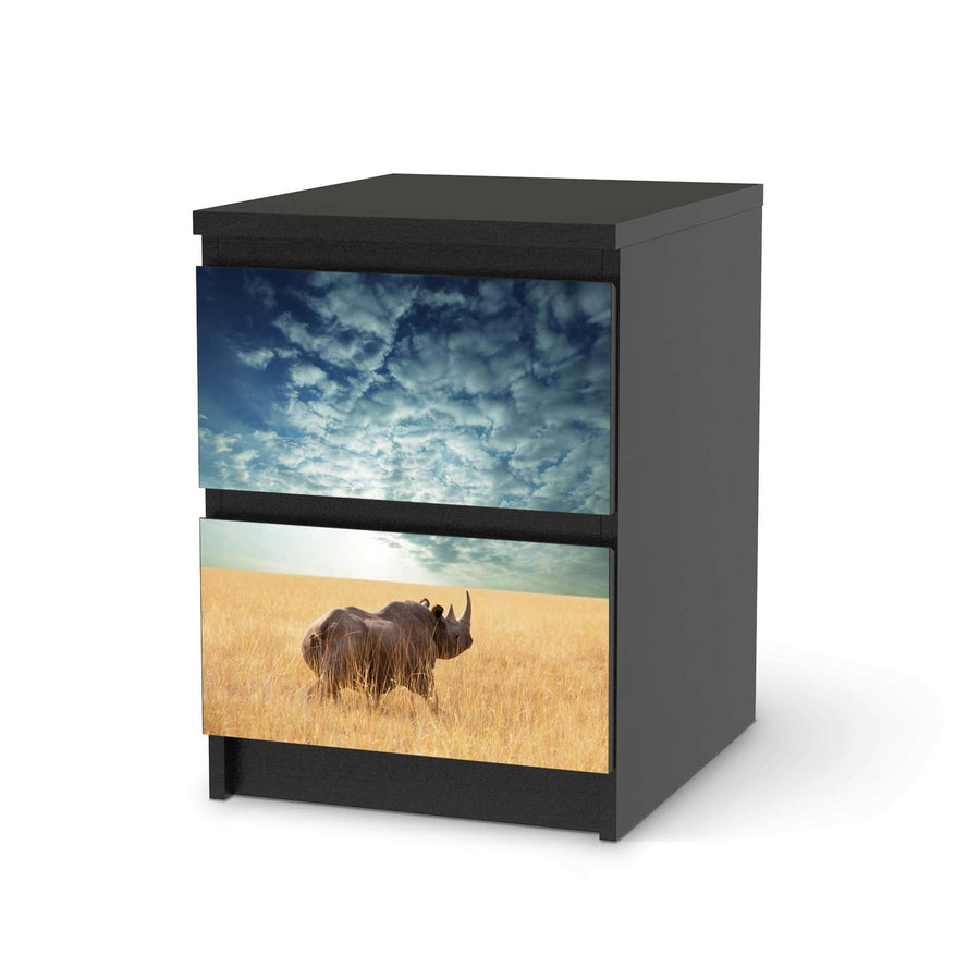 Möbelfolie Rhino - IKEA Malm Kommode 2 Schubladen - schwarz