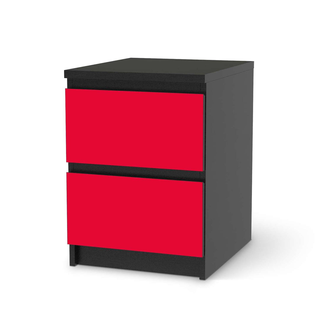 Möbelfolie Rot Light - IKEA Malm Kommode 2 Schubladen - schwarz