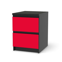 Möbelfolie Rot Light - IKEA Malm Kommode 2 Schubladen - schwarz