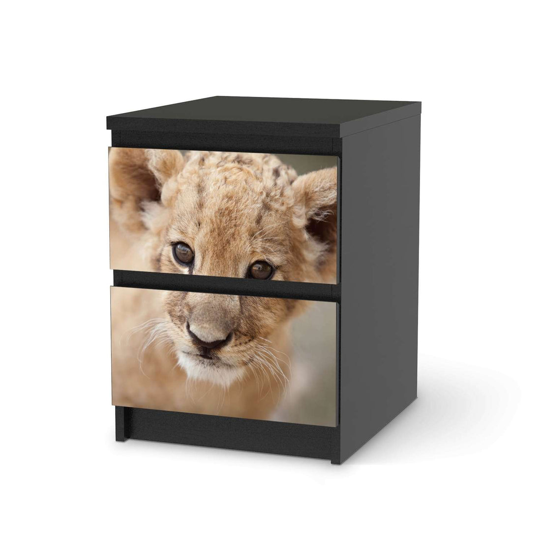 Möbelfolie Simba - IKEA Malm Kommode 2 Schubladen - schwarz