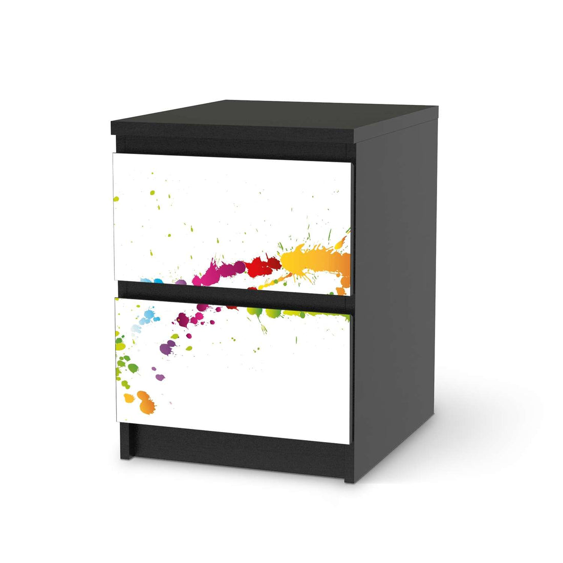 Möbelfolie Splash 2 - IKEA Malm Kommode 2 Schubladen - schwarz