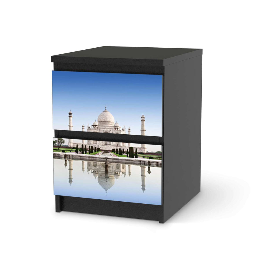 Möbelfolie Taj Mahal - IKEA Malm Kommode 2 Schubladen - schwarz