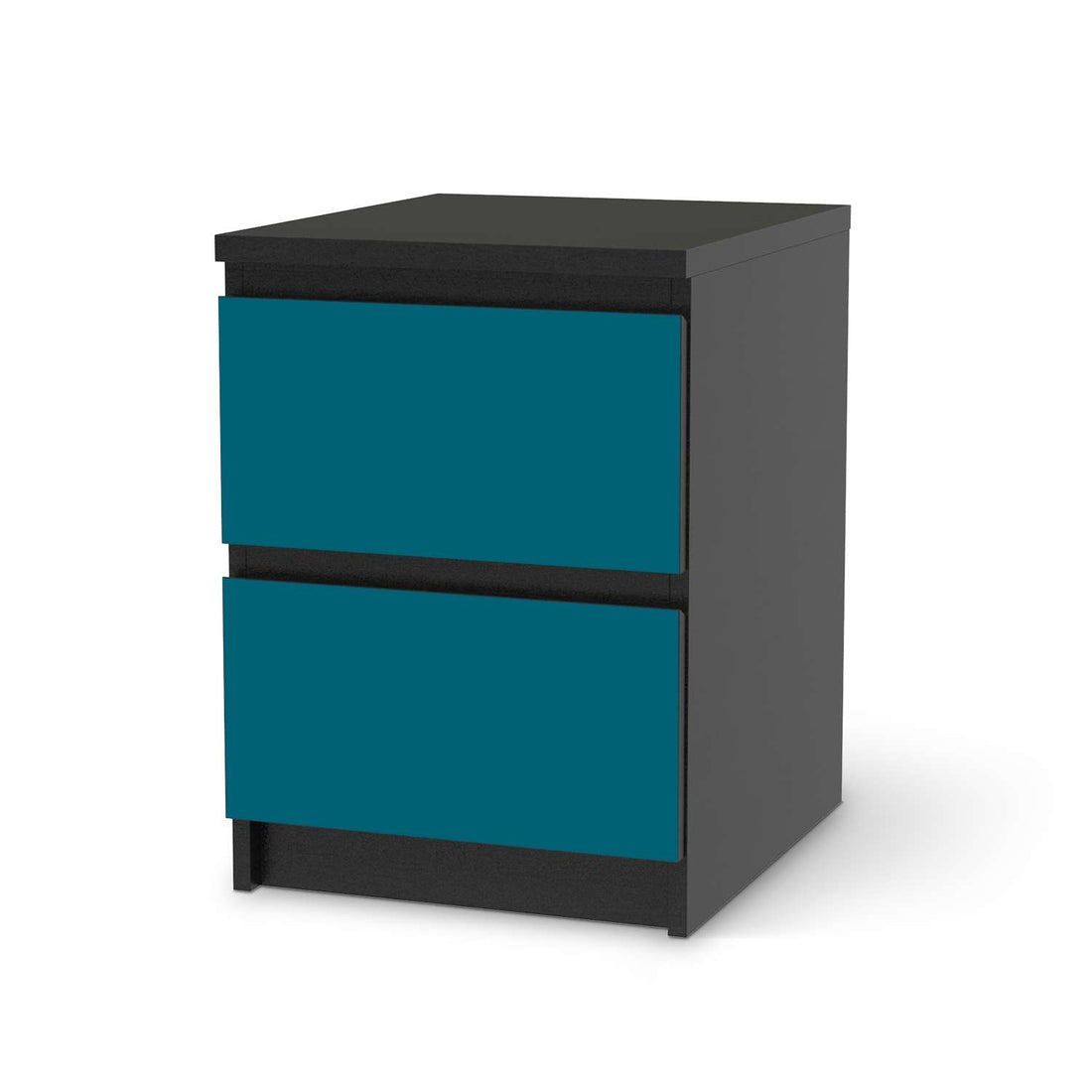 Möbelfolie Türkisgrün Dark - IKEA Malm Kommode 2 Schubladen - schwarz