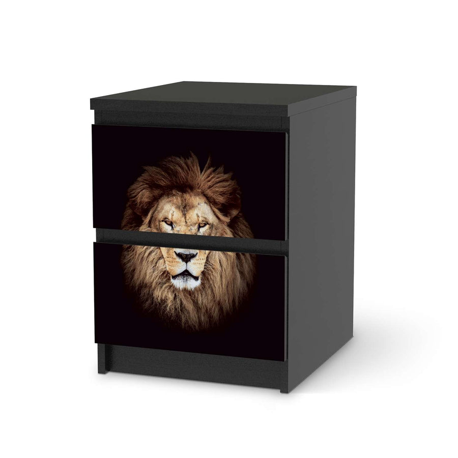 Möbelfolie Wild Eyes - IKEA Malm Kommode 2 Schubladen - schwarz