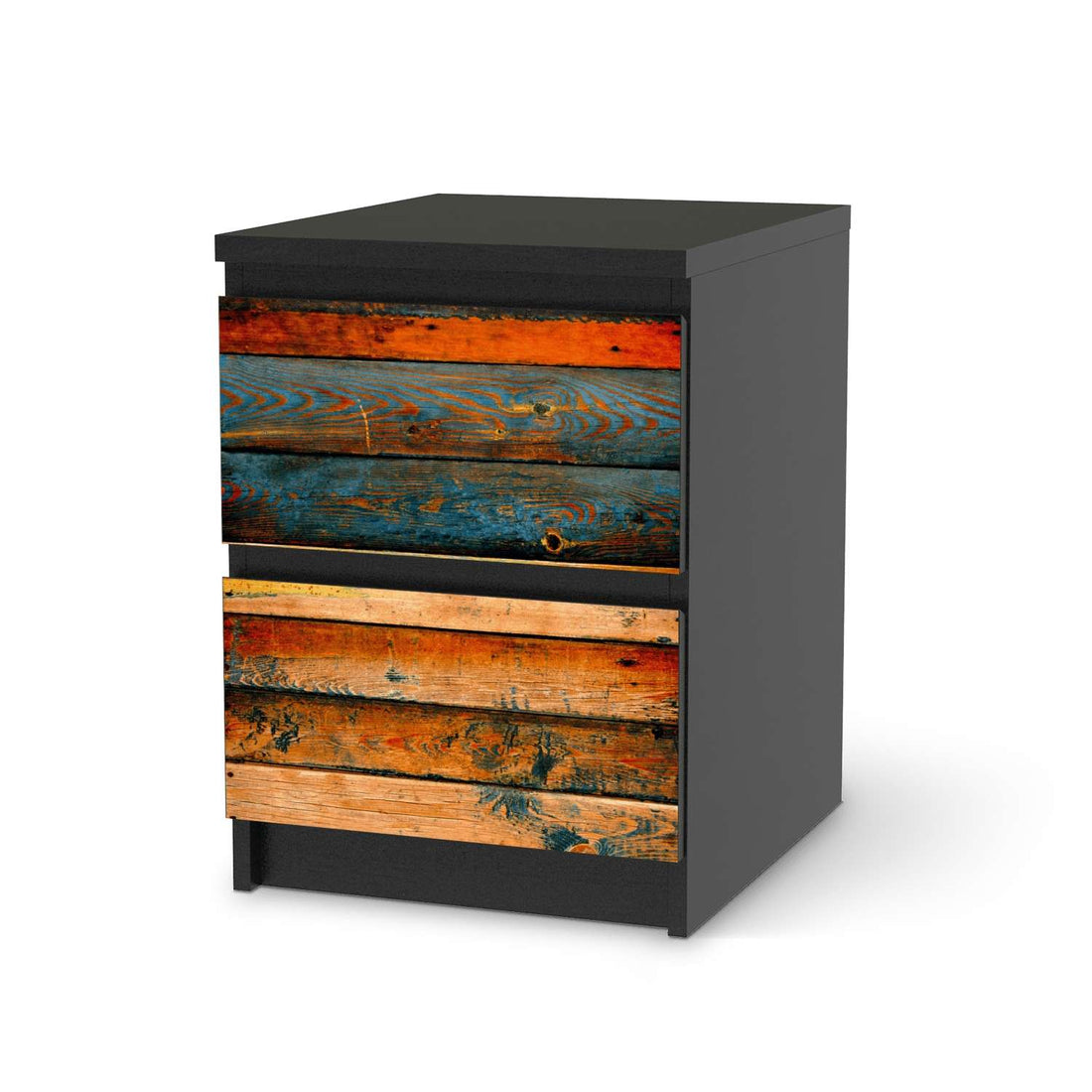 Möbelfolie Wooden - IKEA Malm Kommode 2 Schubladen - schwarz