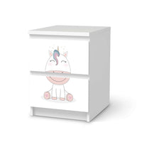 Möbelfolie Baby Unicorn - IKEA Malm Kommode 2 Schubladen  - weiss