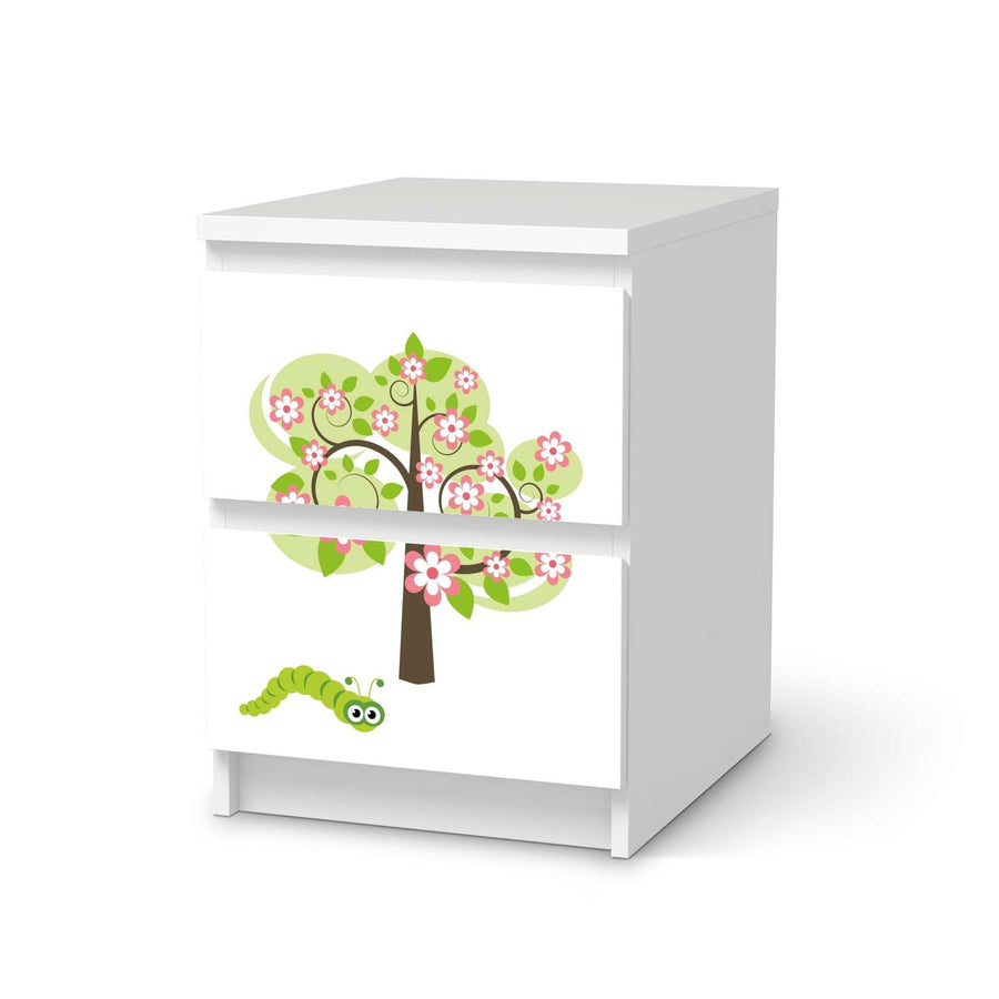 Möbelfolie Blooming Tree - IKEA Malm Kommode 2 Schubladen  - weiss