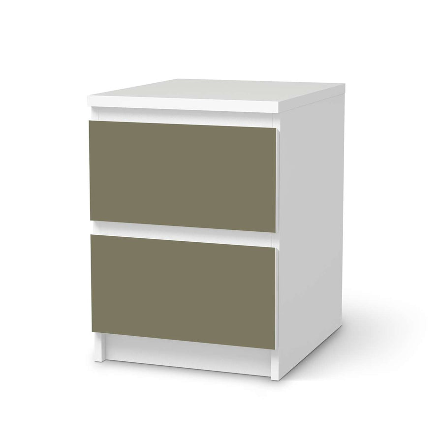 Möbelfolie Braungrau Light - IKEA Malm Kommode 2 Schubladen  - weiss