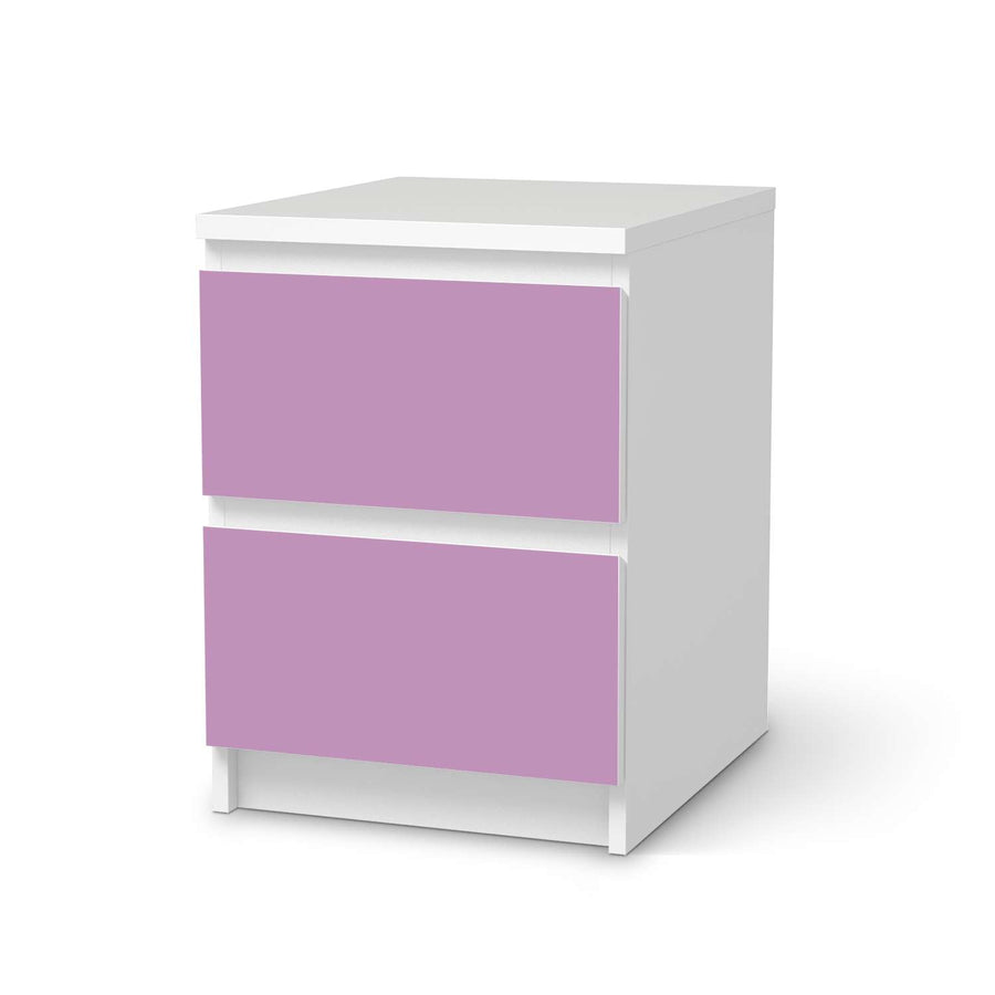 Möbelfolie Flieder Light - IKEA Malm Kommode 2 Schubladen  - weiss