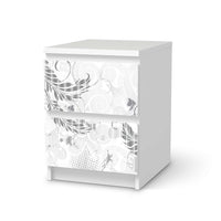 Möbelfolie Florals Plain 2 - IKEA Malm Kommode 2 Schubladen  - weiss