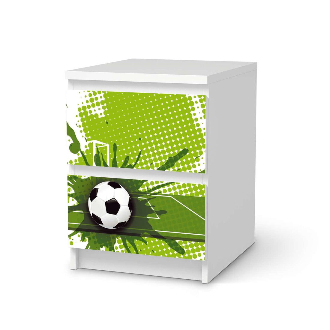 Möbelfolie Goal - IKEA Malm Kommode 2 Schubladen  - weiss