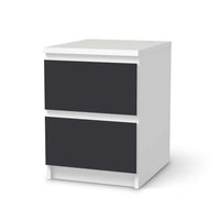 Möbelfolie Grau Dark - IKEA Malm Kommode 2 Schubladen  - weiss