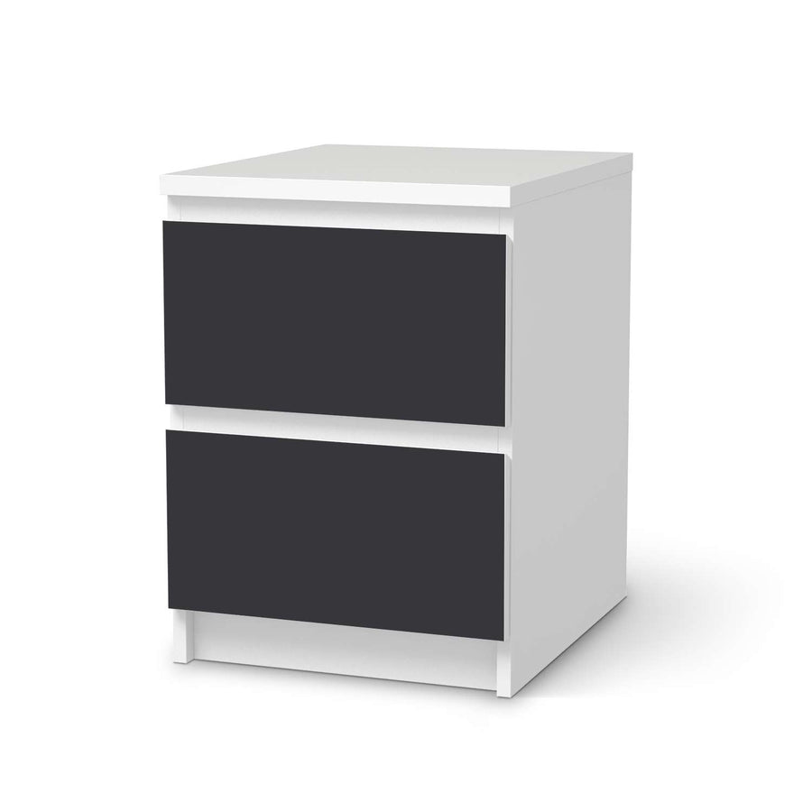 Möbelfolie Grau Dark - IKEA Malm Kommode 2 Schubladen  - weiss