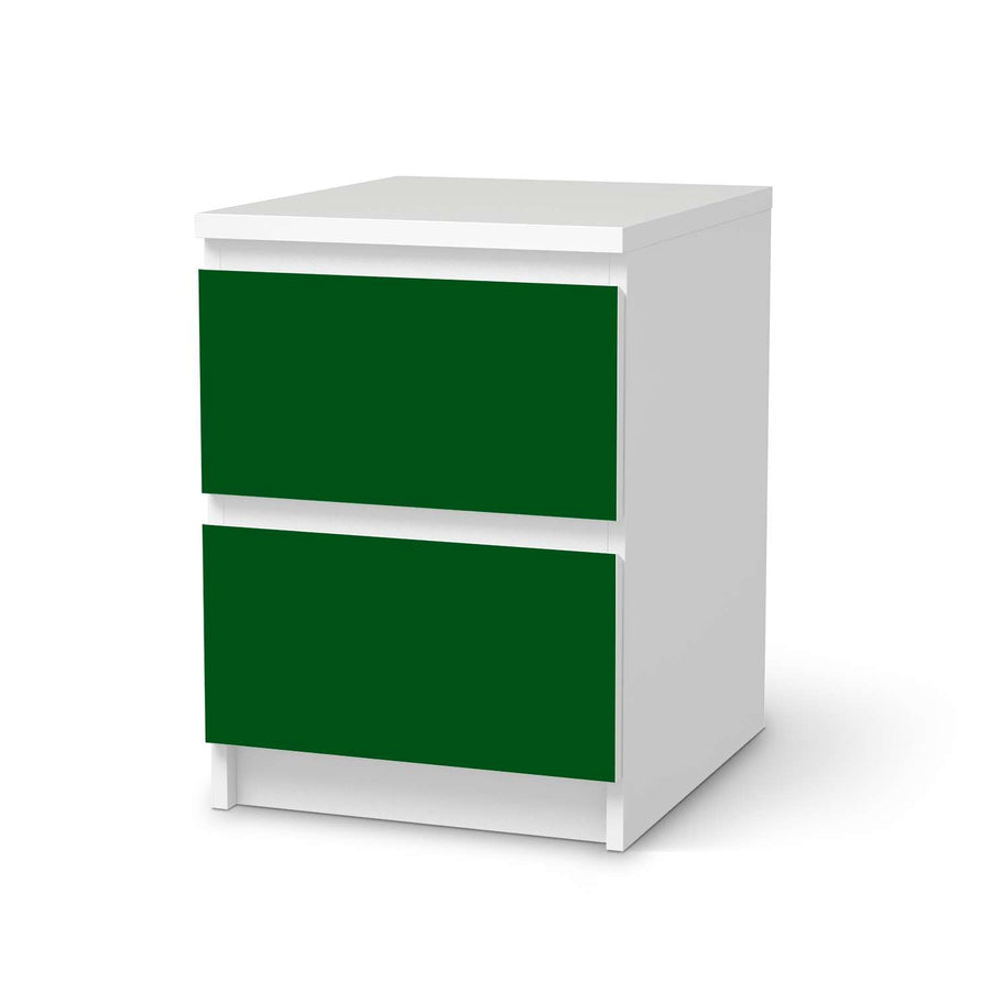 Möbelfolie Grün Dark - IKEA Malm Kommode 2 Schubladen  - weiss