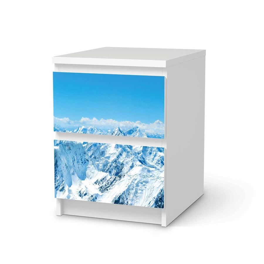 Möbelfolie Himalaya - IKEA Malm Kommode 2 Schubladen  - weiss