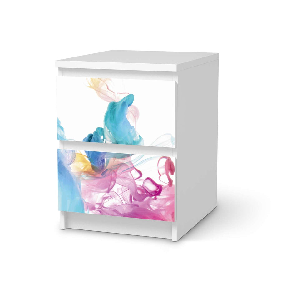 Möbelfolie Holi Dust - IKEA Malm Kommode 2 Schubladen  - weiss