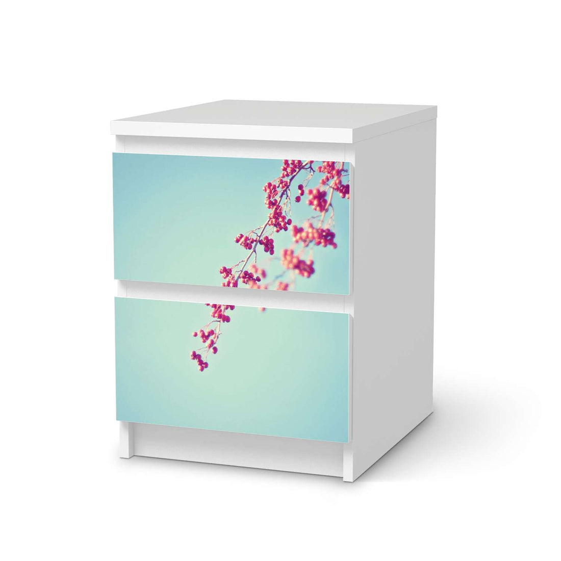 Möbelfolie Ikebana für Anfänger - IKEA Malm Kommode 2 Schubladen  - weiss
