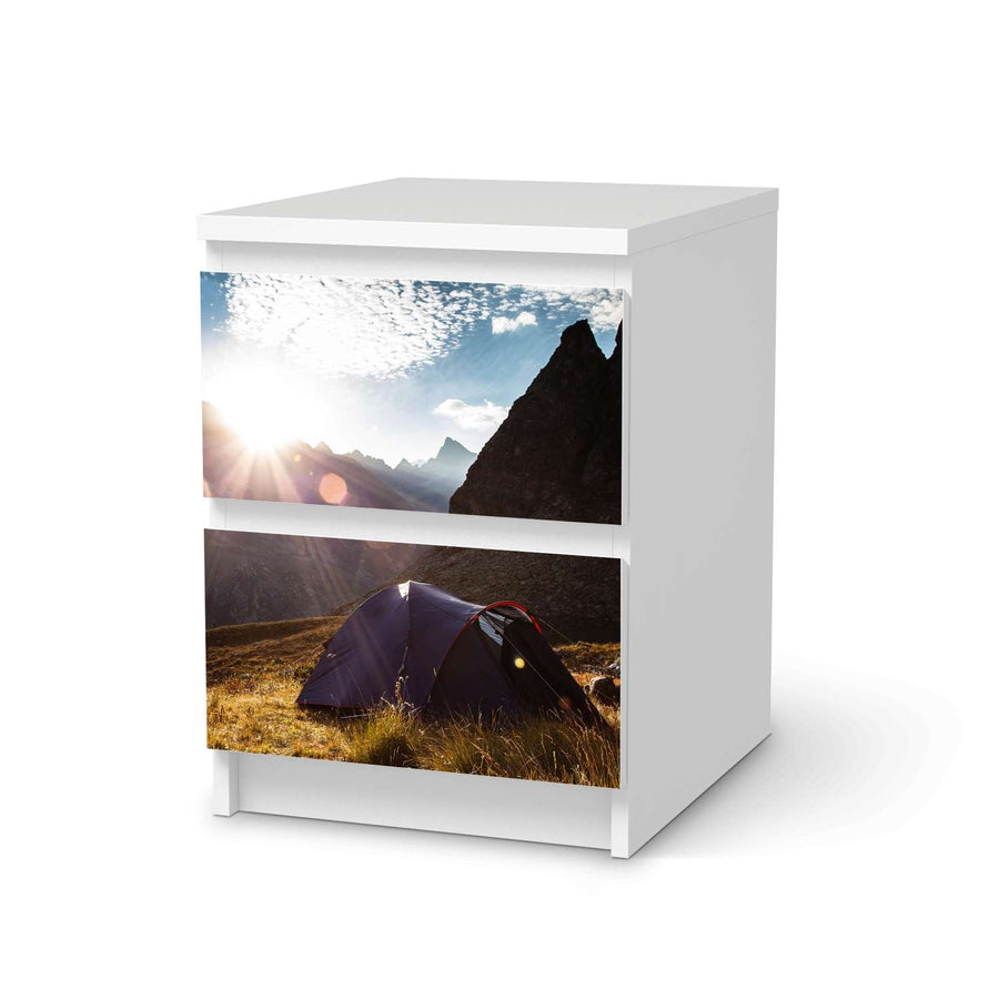 Möbelfolie Into the Wild - IKEA Malm Kommode 2 Schubladen  - weiss