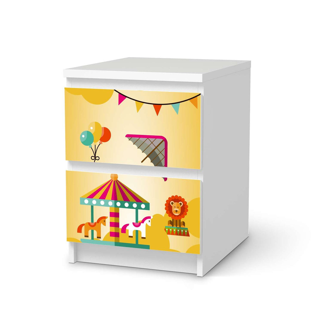 Möbelfolie Löwenstark - IKEA Malm Kommode 2 Schubladen  - weiss