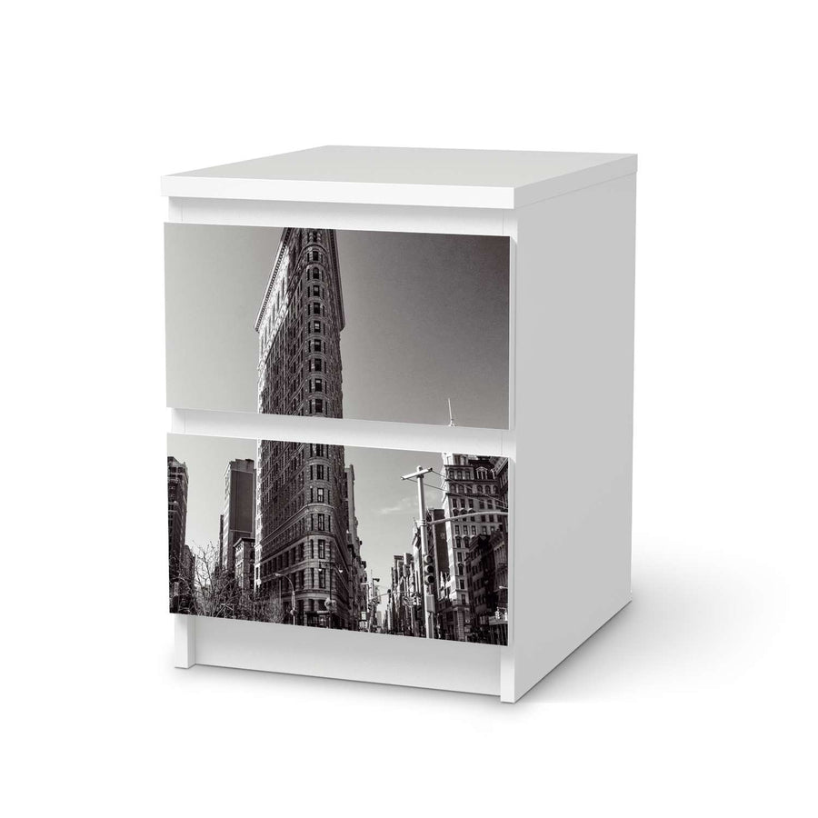 Möbelfolie Manhattan - IKEA Malm Kommode 2 Schubladen  - weiss