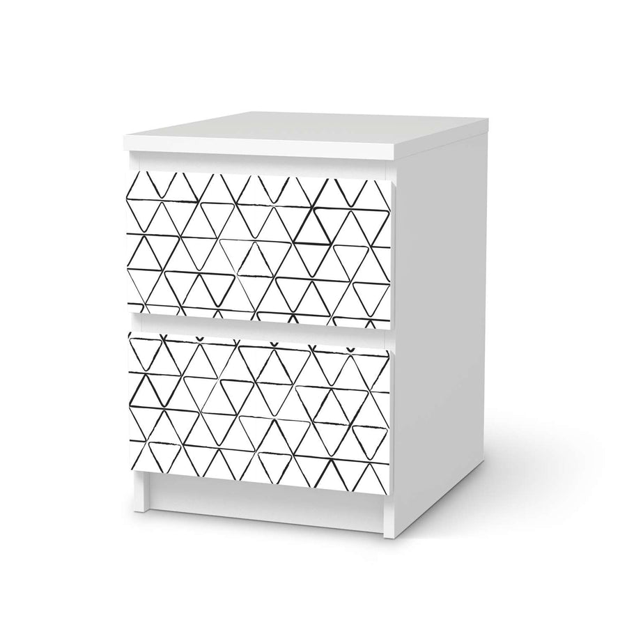 Möbelfolie Mediana - IKEA Malm Kommode 2 Schubladen  - weiss