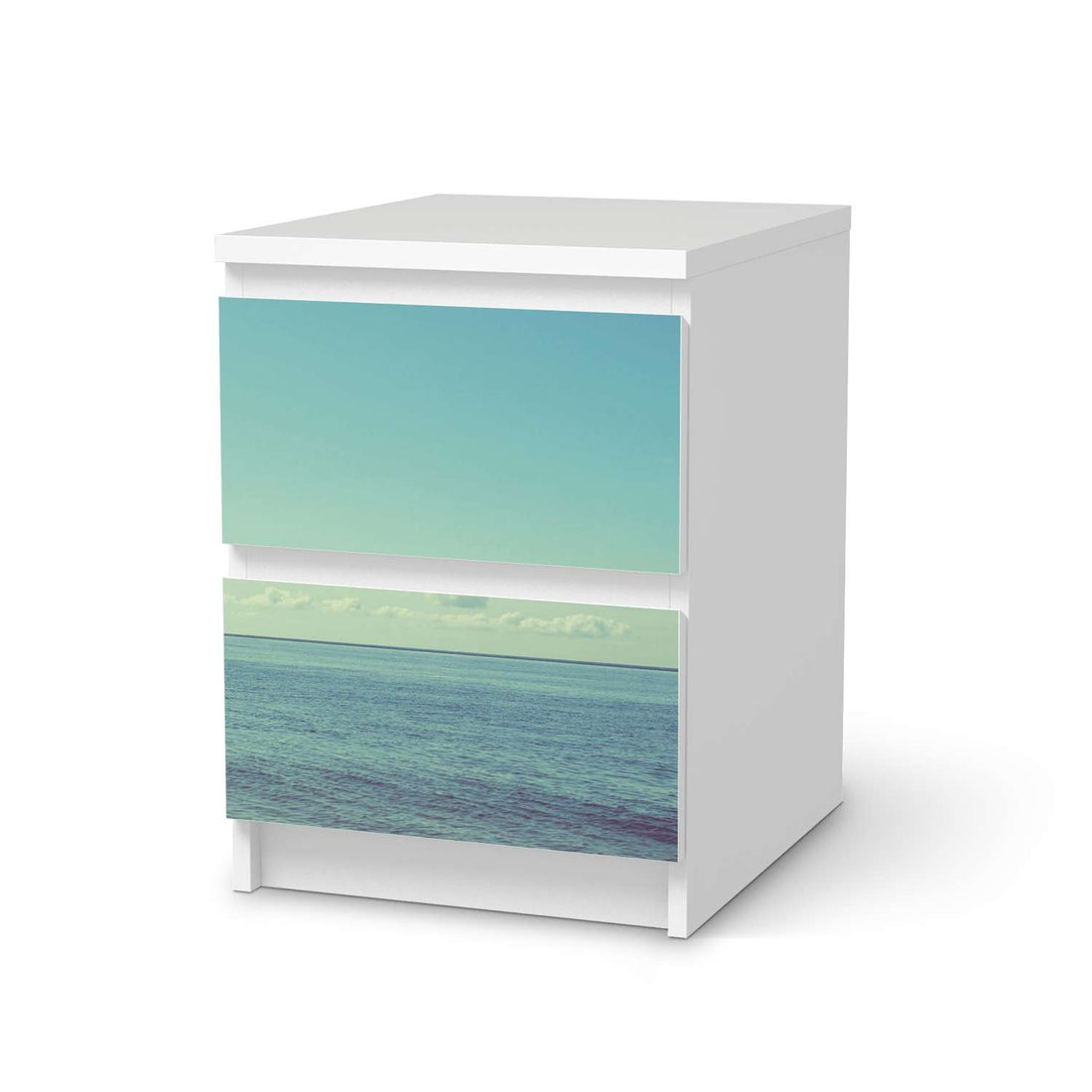 Möbelfolie Mehr Meer - IKEA Malm Kommode 2 Schubladen  - weiss